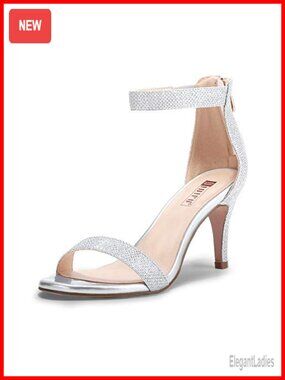 IDIFU 3 Inch Kitten Heel Ankle Strap Sandals Dressy Wedding Heels